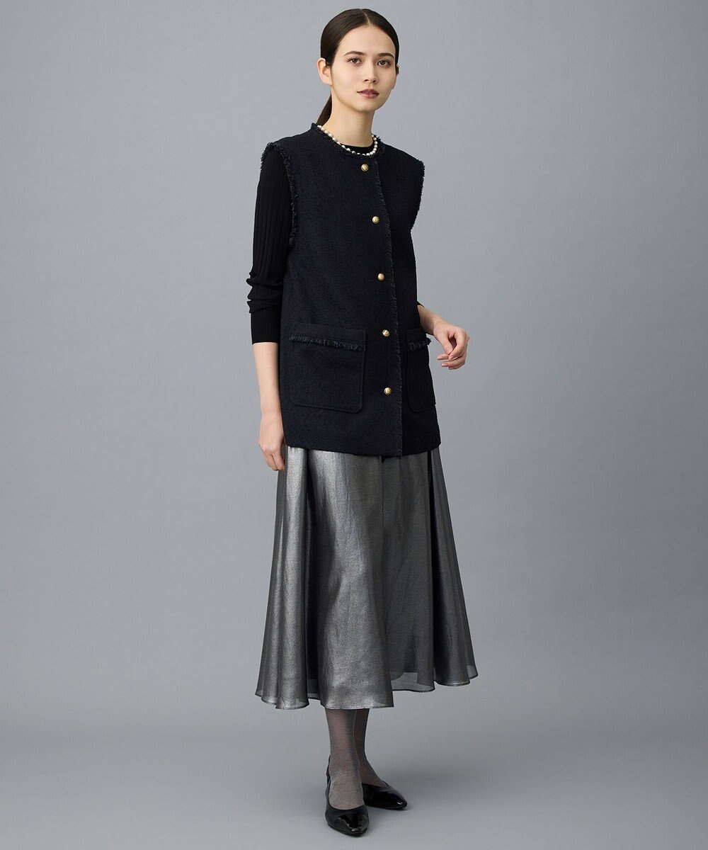 自由区 S レーヨンストレッチリブインナー ニット 