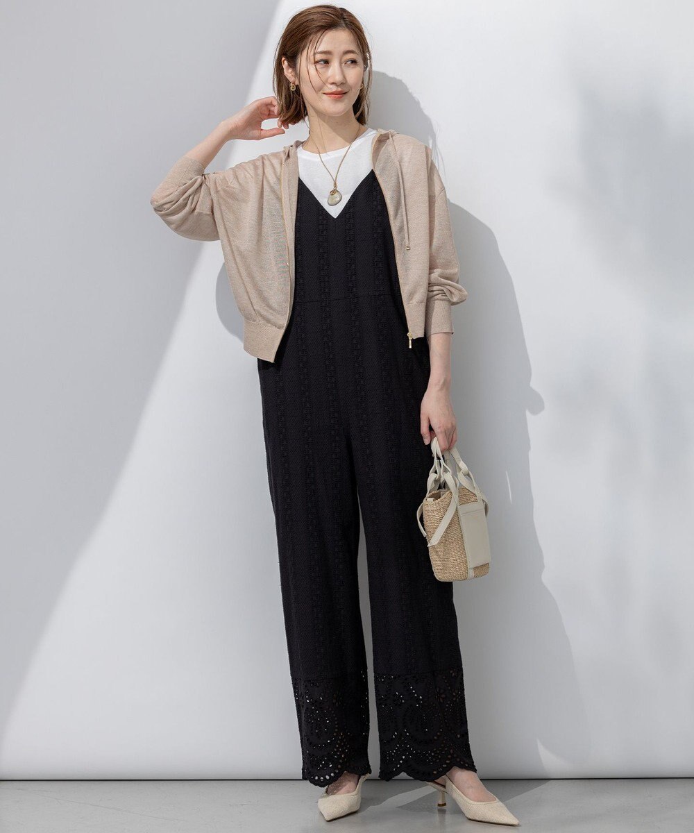 23区 【洗える】コットンエンブロイダリー オールインワン 