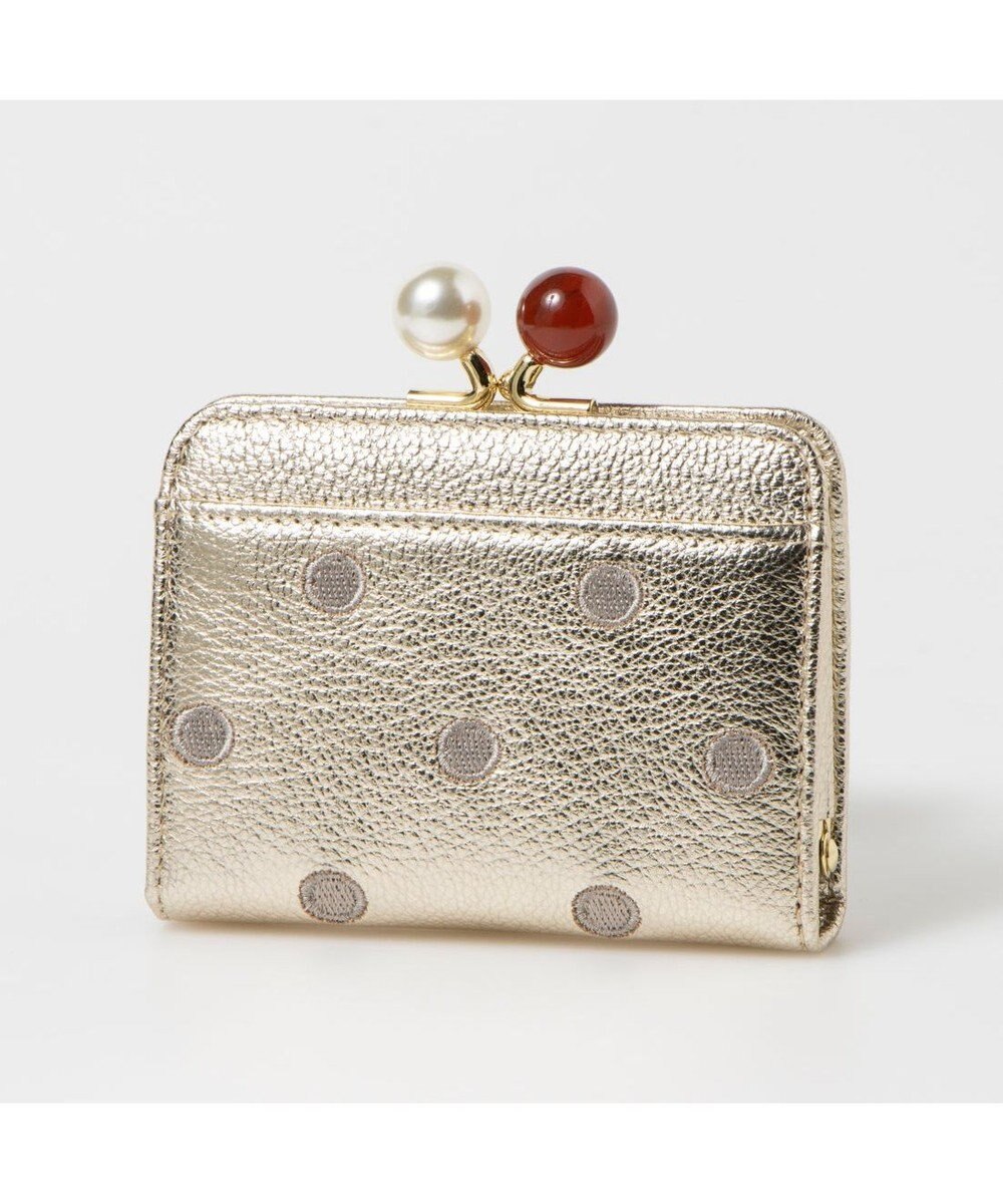 UNBILLION ペルケ perche / アクリル玉ドット刺繍・ジャバラカードウォレット 