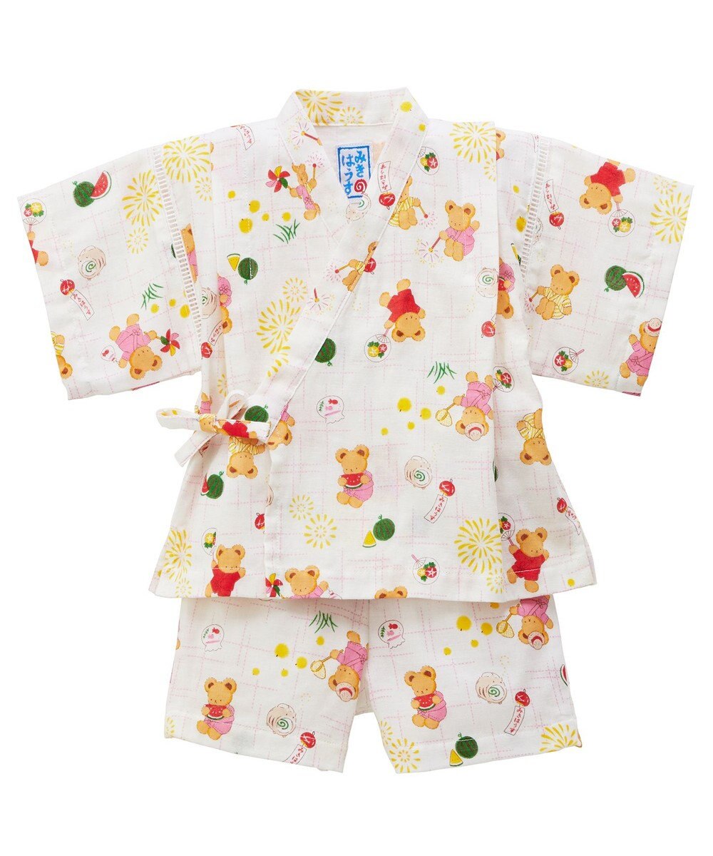 MIKI HOUSE HOT BISCUITS 【ミキハウス】【80-120cm】ミキハウスベア 甚平スーツ 