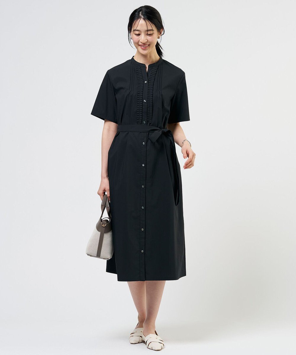J.PRESS LADIES S 【一枚で着映え】ライトタフタ タックプリーツ ワンピース 