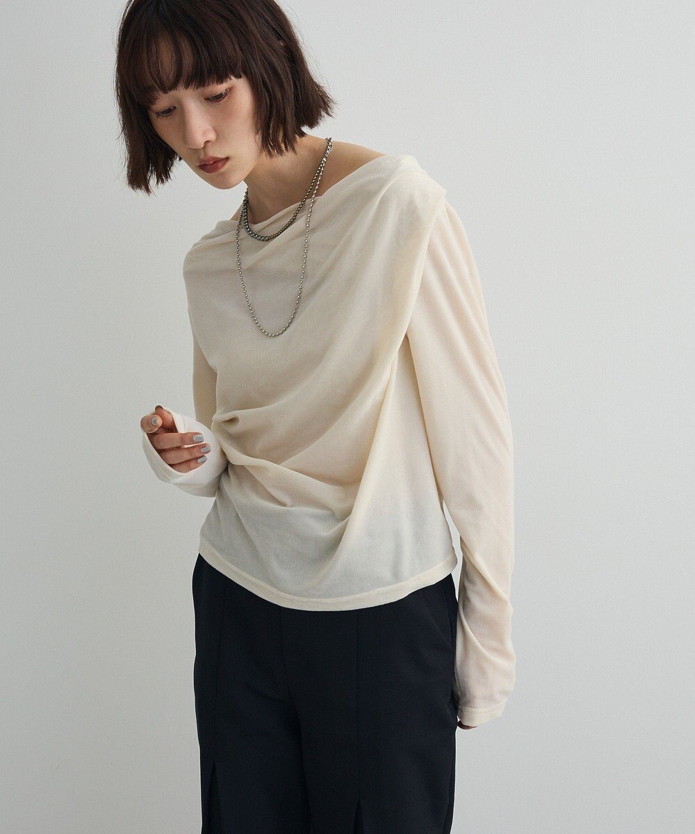 Green Parks シアーベロアオフショル長袖プルオーバー 