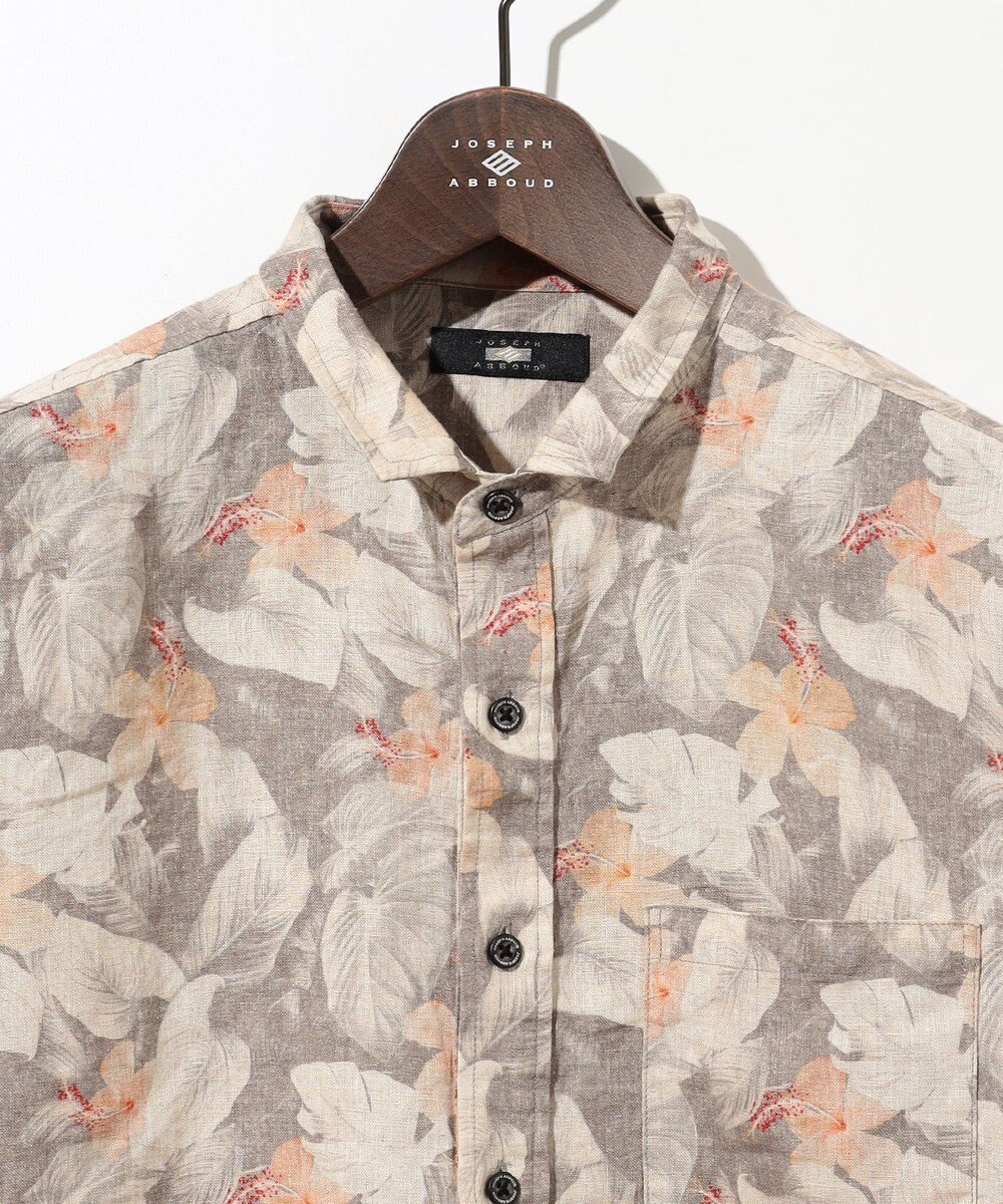JOSEPH ABBOUD ボタニカルプリント7分袖シャツ 