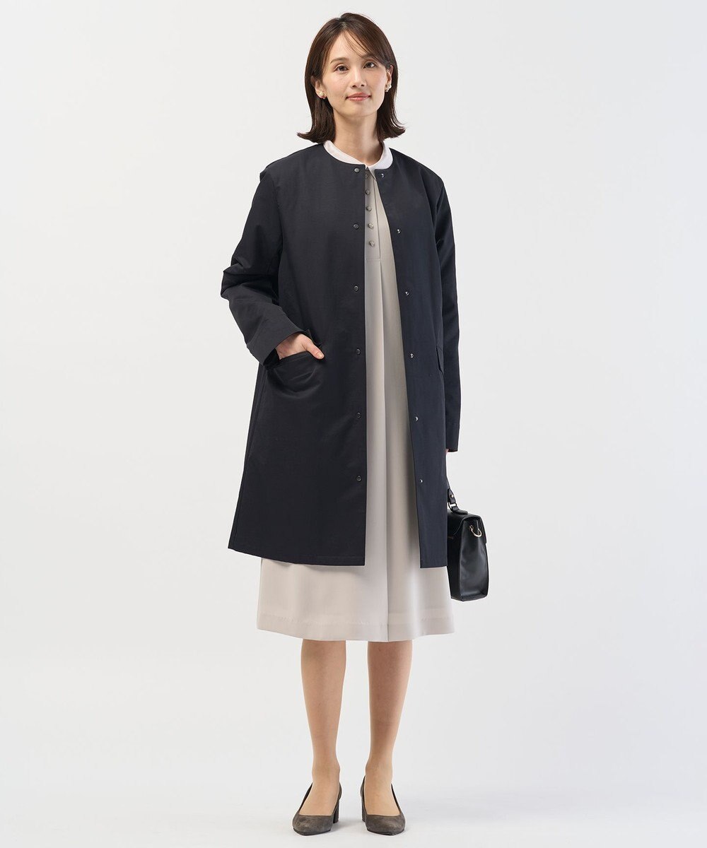 J.PRESS LADIES S 【2way】VINAジェットオックス ノーカラー コート 