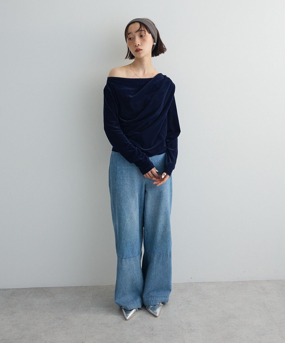 Green Parks シアーベロアオフショル長袖プルオーバー 