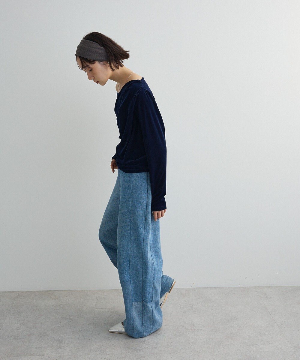 Green Parks シアーベロアオフショル長袖プルオーバー 