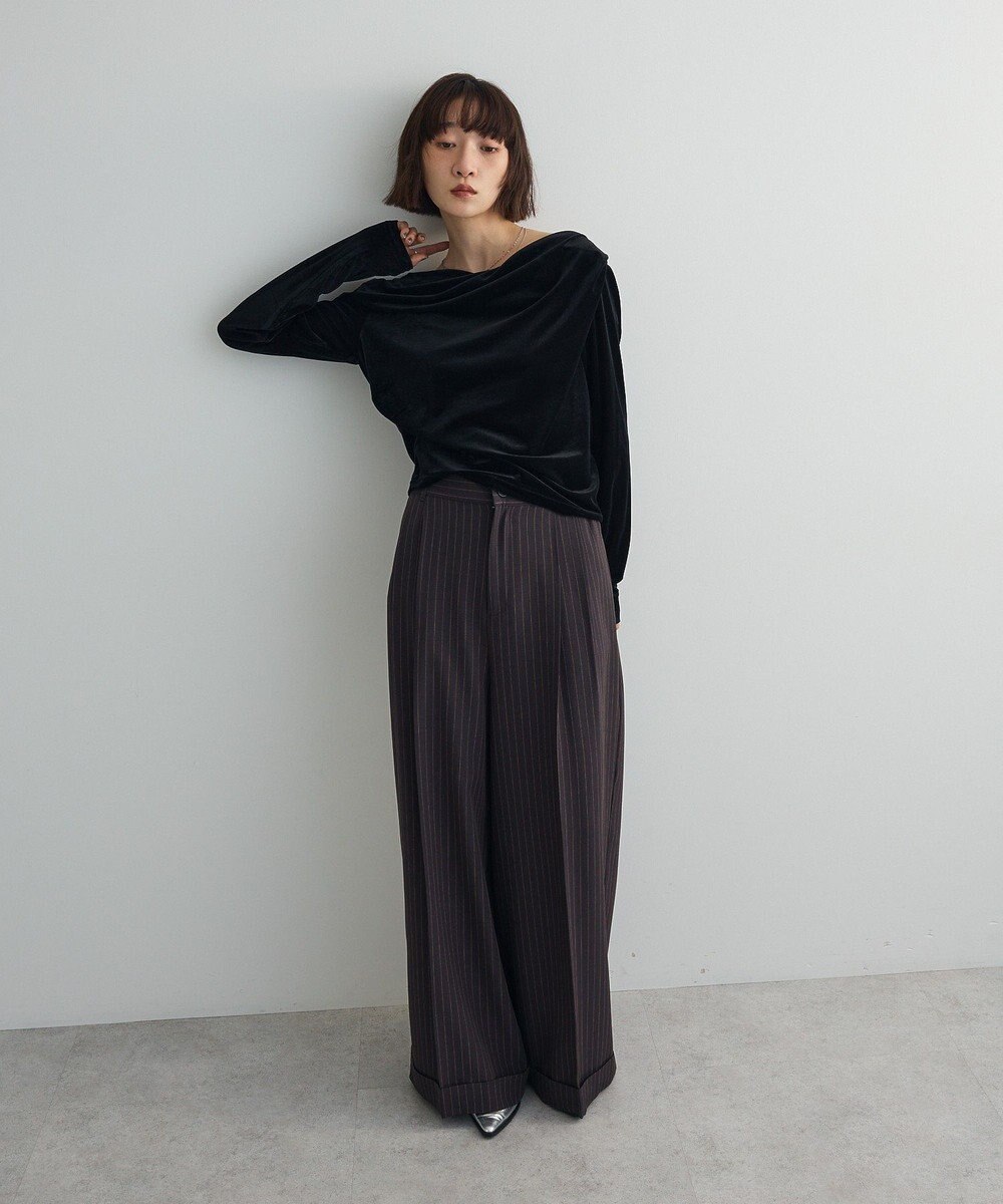 Green Parks シアーベロアオフショル長袖プルオーバー 