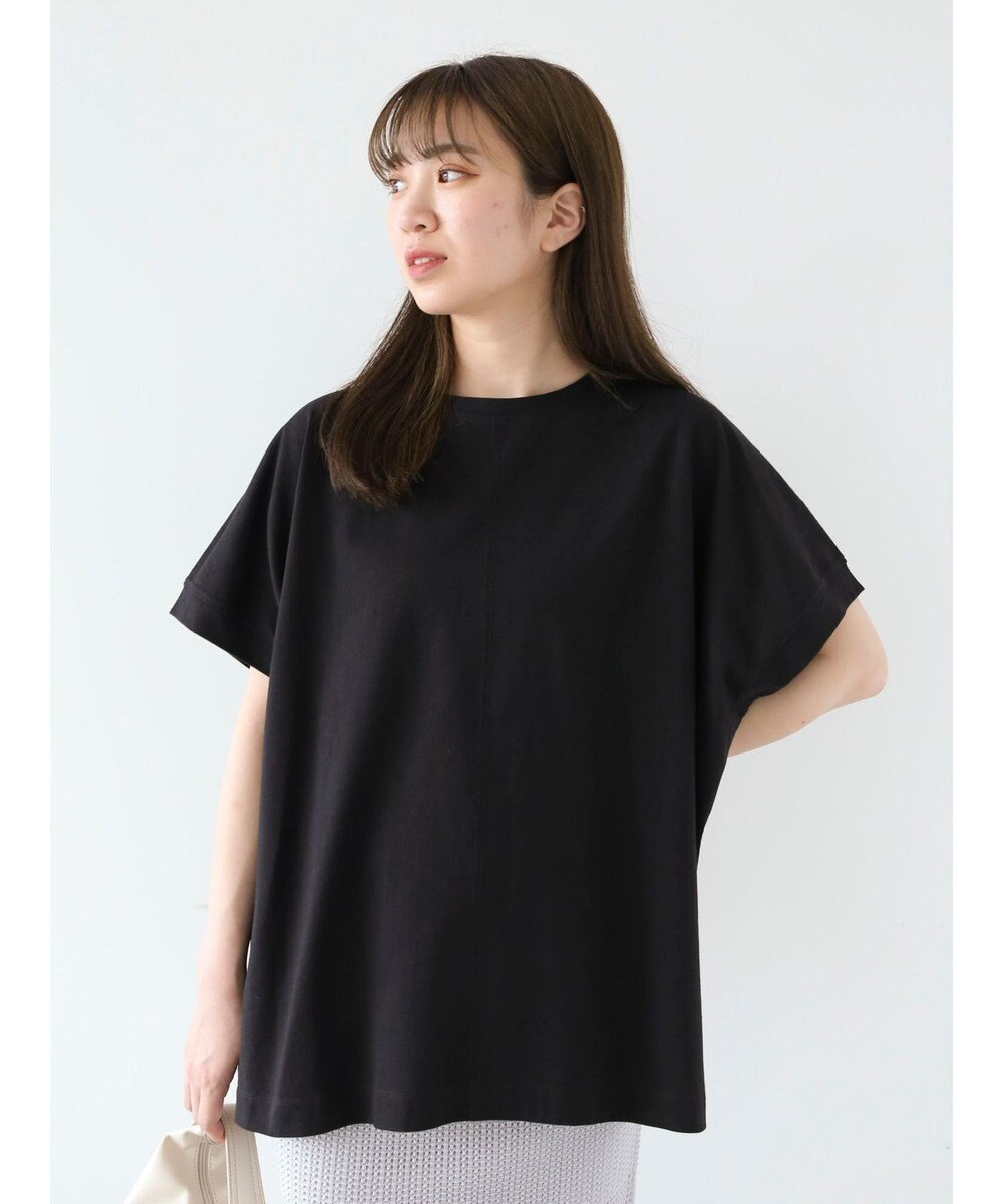 Green Parks インド綿 フレンチスリーブ前後差カットプルオーバー 