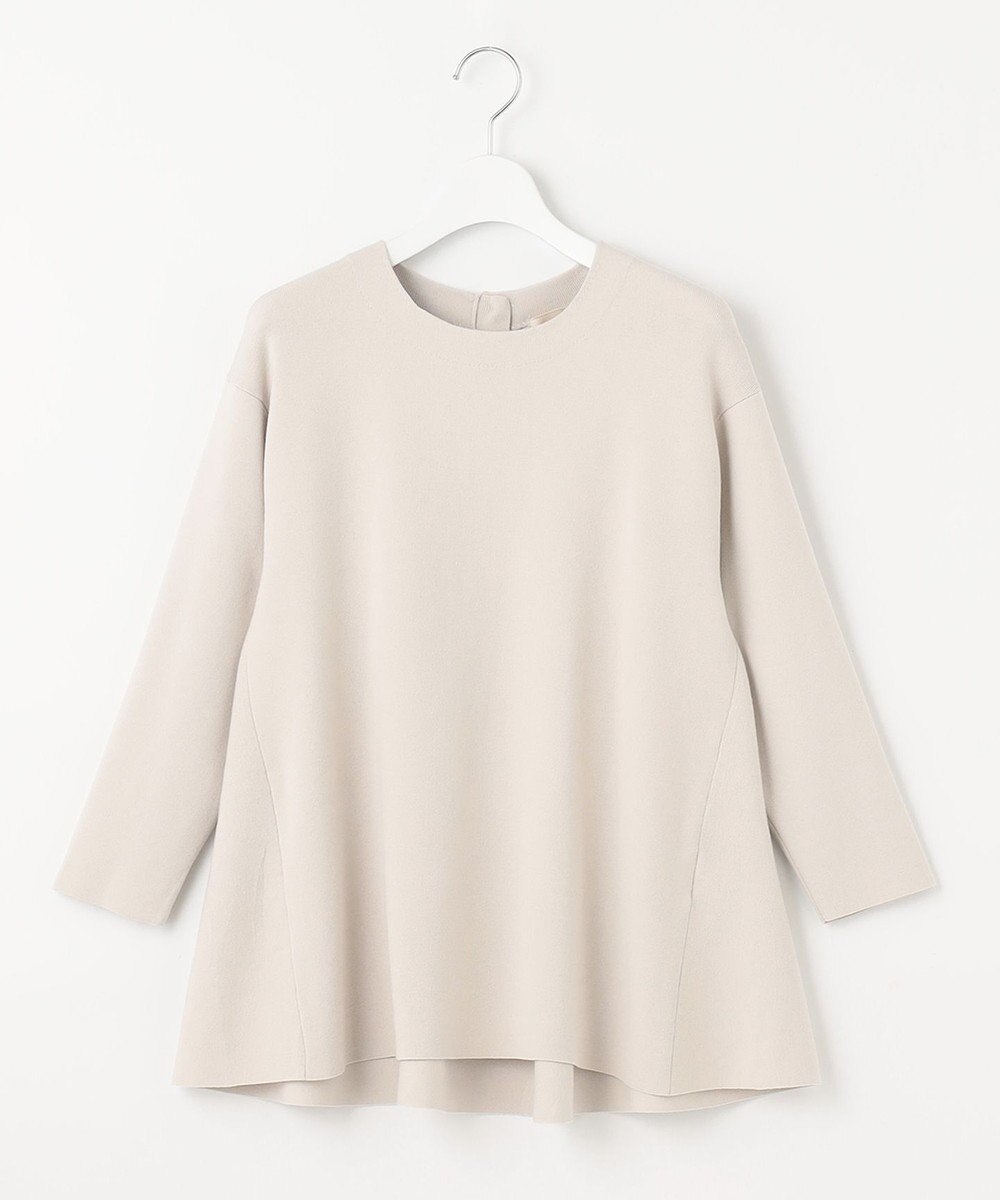 自由区 【洗える】レーヨンポリエステルスムース ペプラムニット 