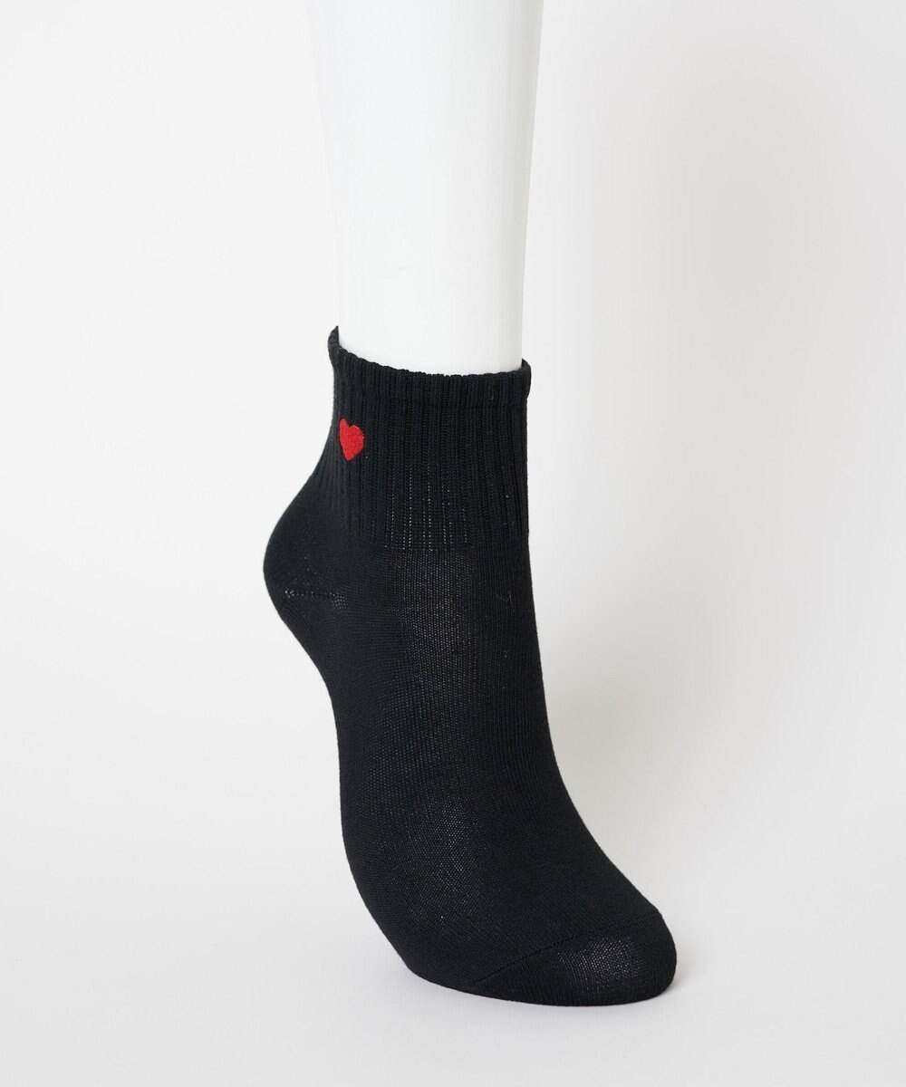 WEGO モチーフ刺繍アンクル底パイルソックス 