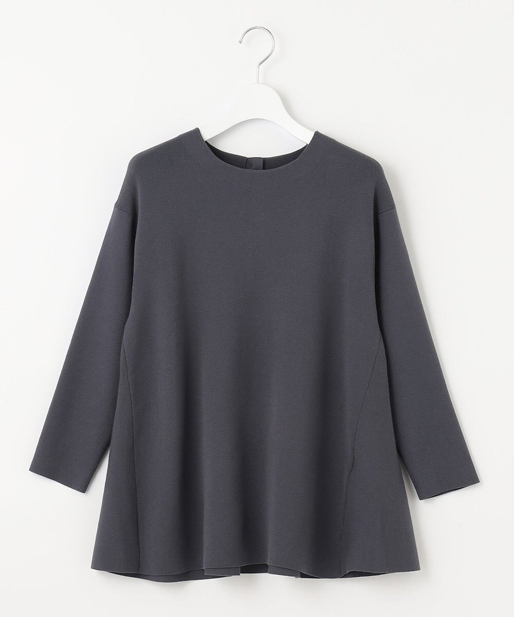 自由区 【洗える】レーヨンポリエステルスムース ペプラムニット 