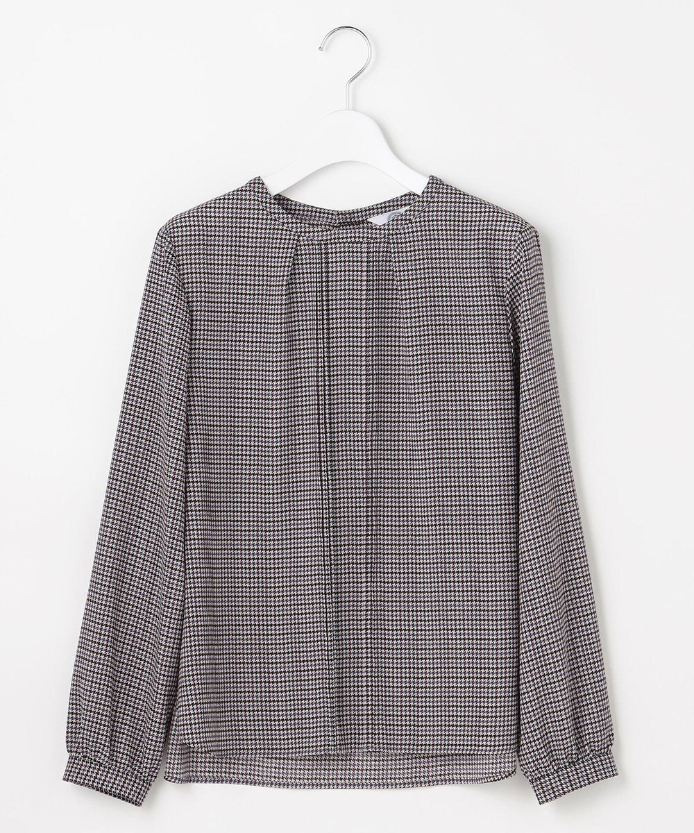 J.PRESS LADIES デシンハウンドトゥースプリント ブラウス 