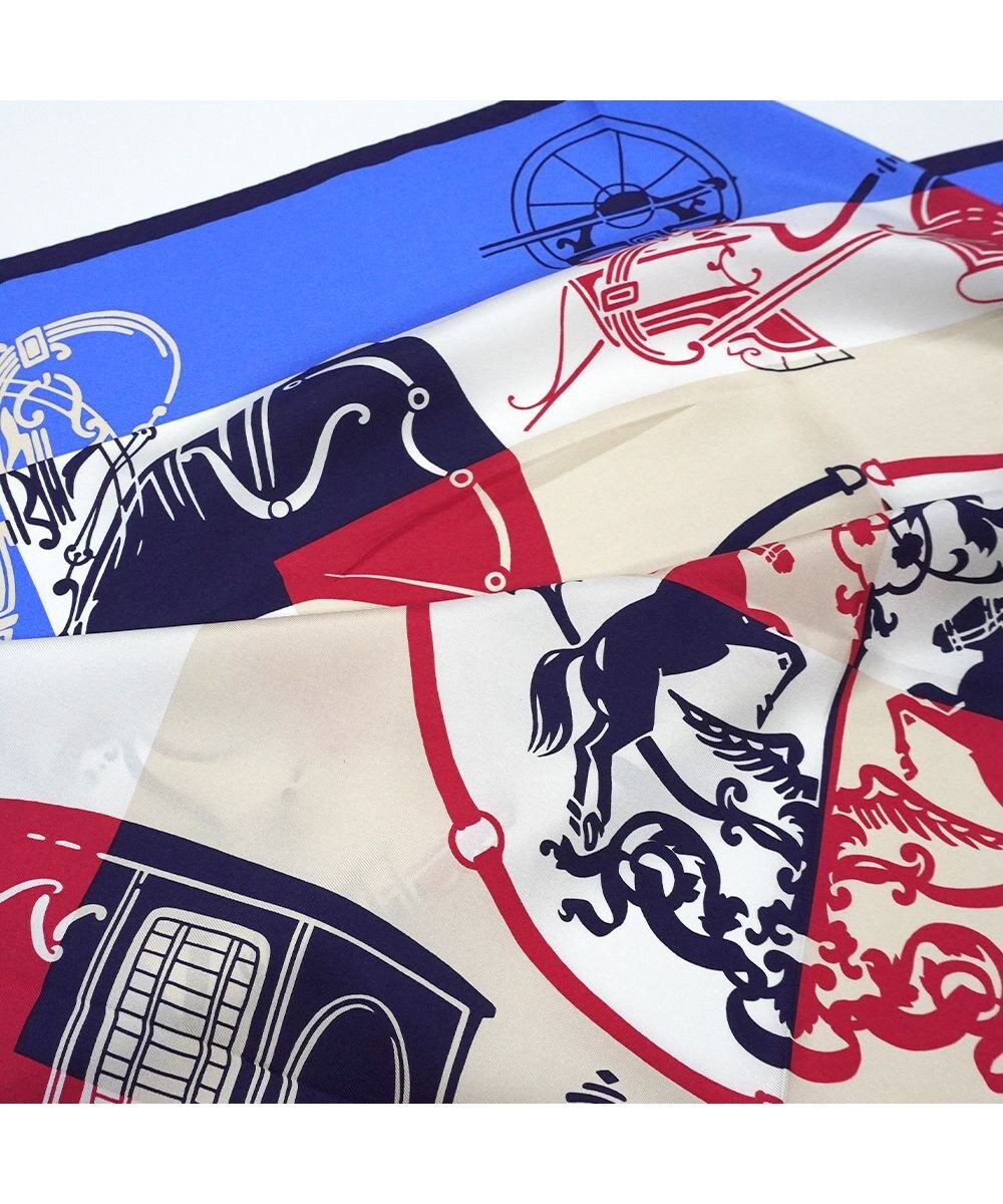 Marca 【Marcaオリジナル】色面シルエット馬車 小判スカーフ シルクツイル 