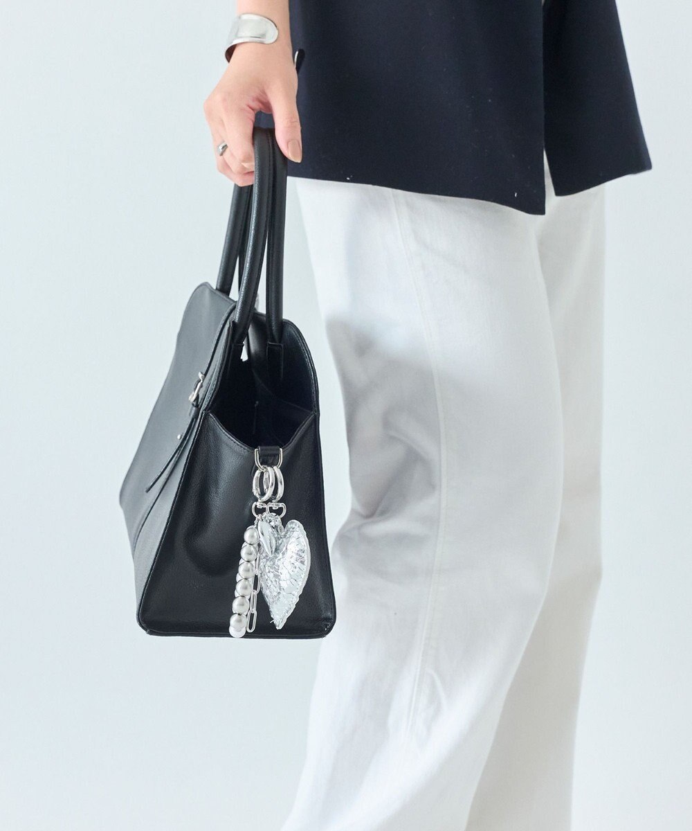 Phoebe ハートレザーバッグチャーム　シルバー 