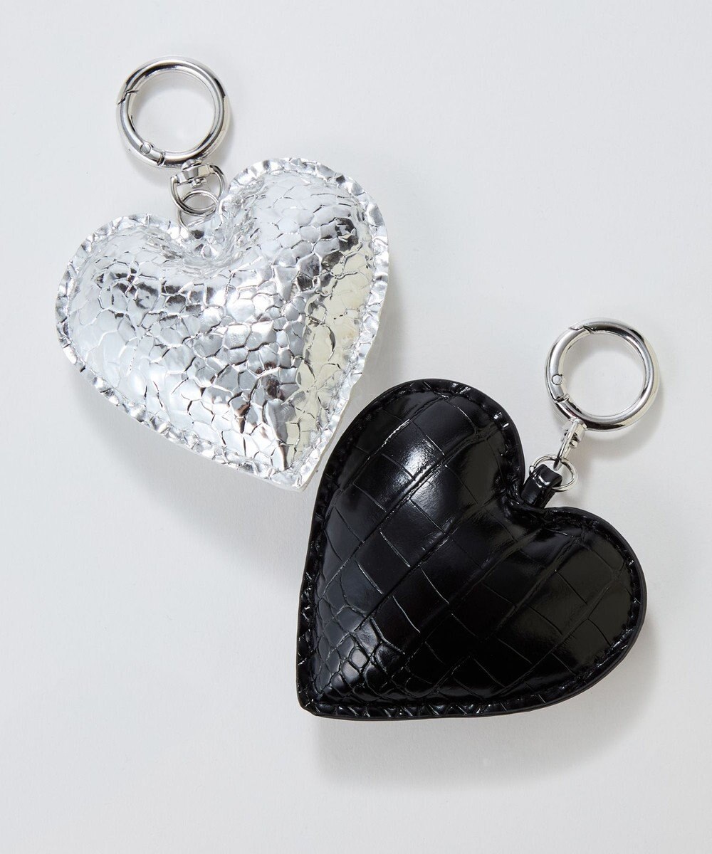 Phoebe ハートレザーバッグチャーム　シルバー 