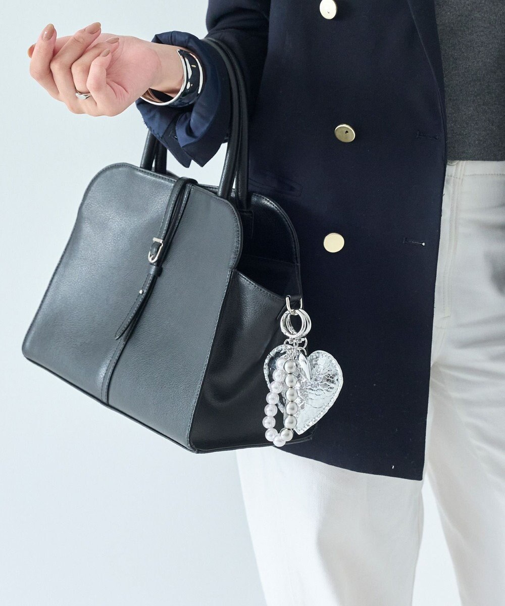 Phoebe ハートレザーバッグチャーム　シルバー 