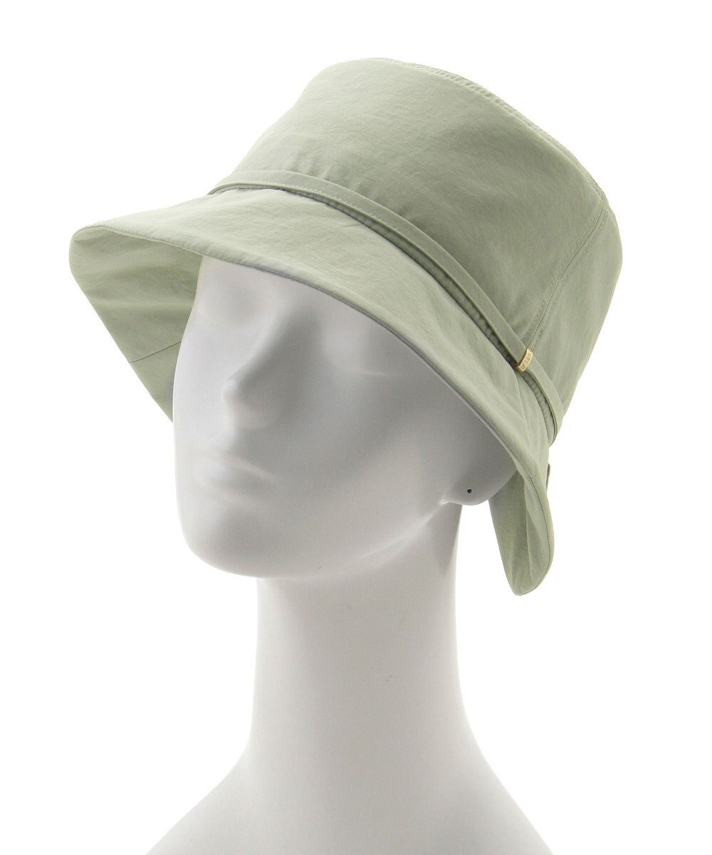 MOONBAT 【遮光100％/遮熱/UVカット】FURLA(フルラ)小ツバ 後ろ割れ バケットハット 帽子 無地 チャーム付き 手洗い可能/サイズ調整可能 