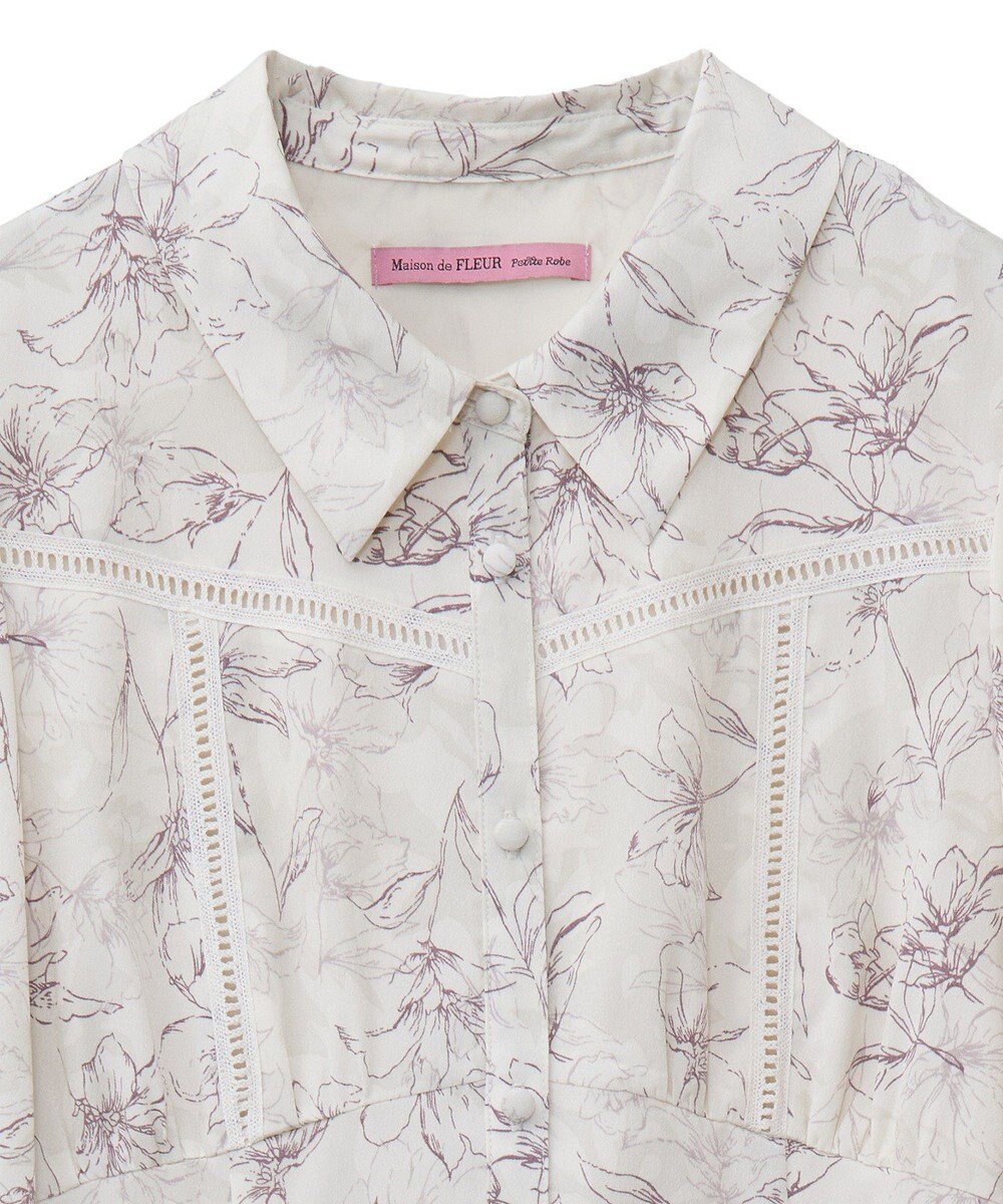Maison de FLEUR はしごレースシャツワンピース 