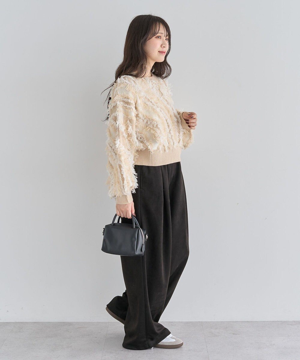 Green Parks ・ＥＬＥＮＣＡＲＥ　ＤＵＥ　フリンジジャカードニット 