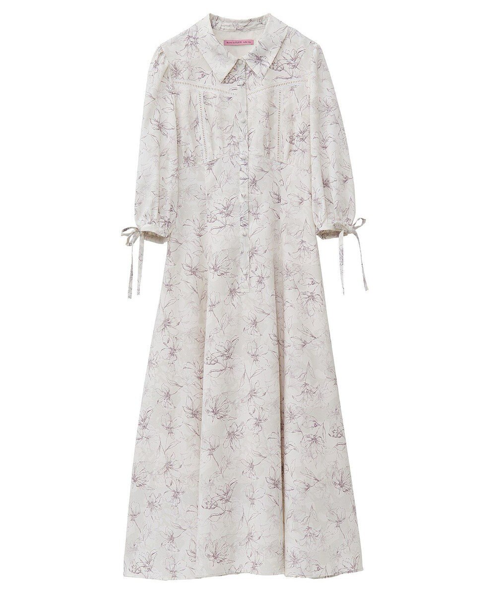 Maison de FLEUR はしごレースシャツワンピース 