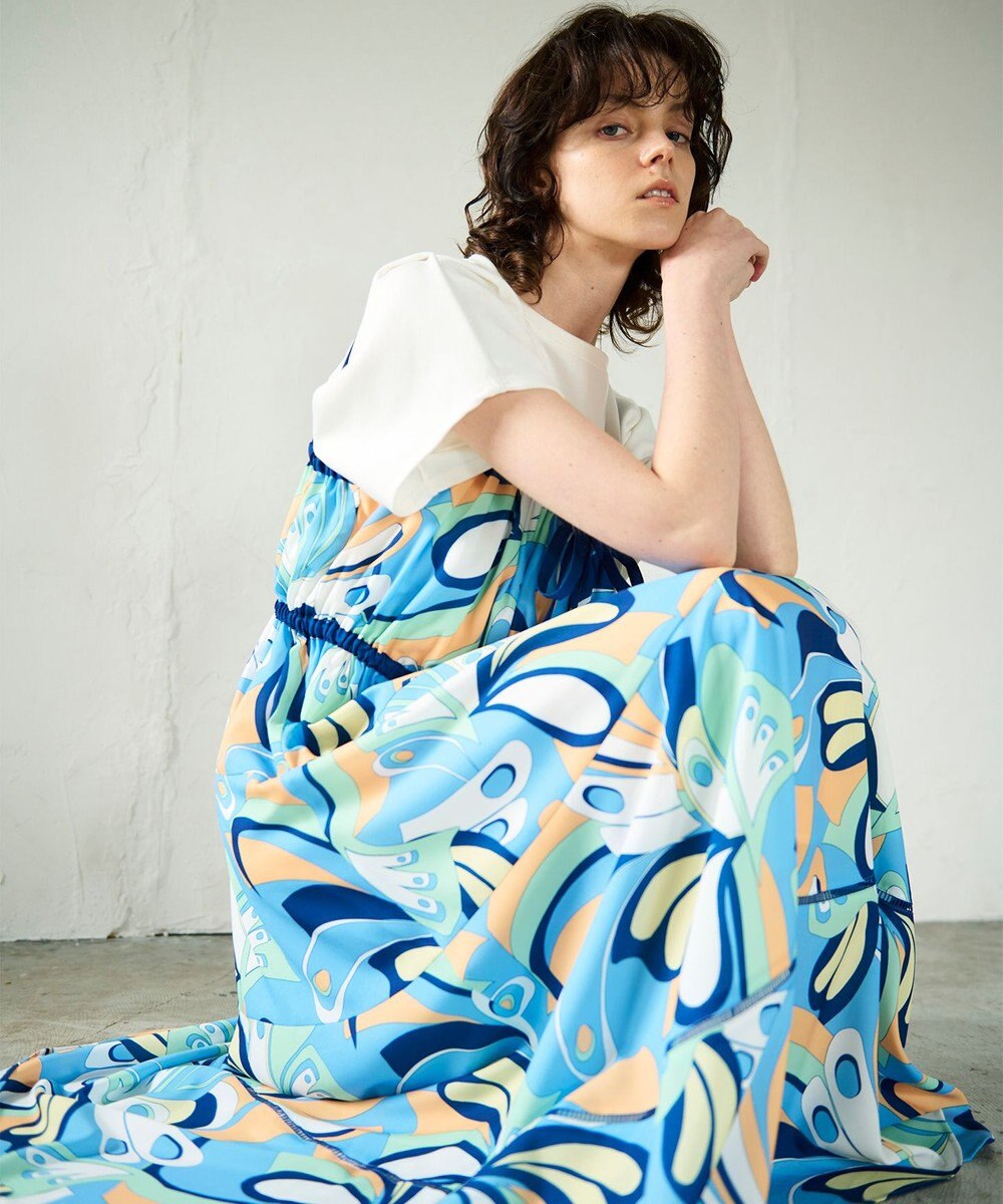 GRACE CONTINENTAL キカバードプリントワンピース 