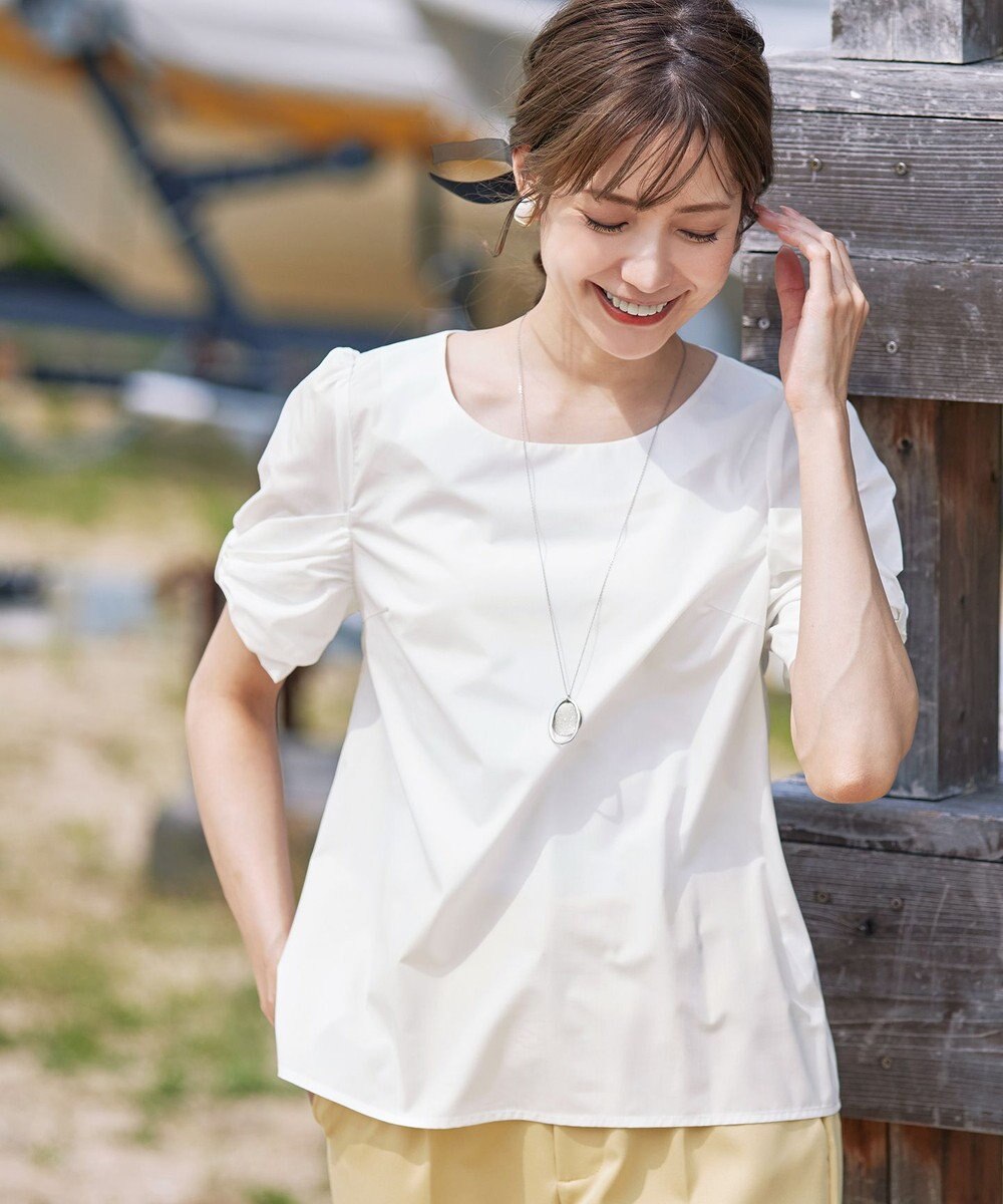 Tiaclasse 【洗える】リボン袖ブラウス 