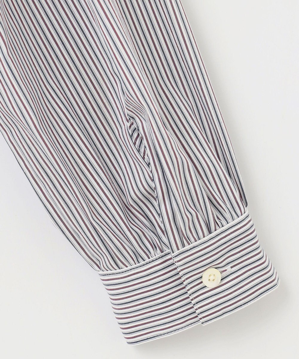 J.PRESS LADIES L 【洗える】BEZ C/Ny ドビーストライプ バンドカラー ブラウス 