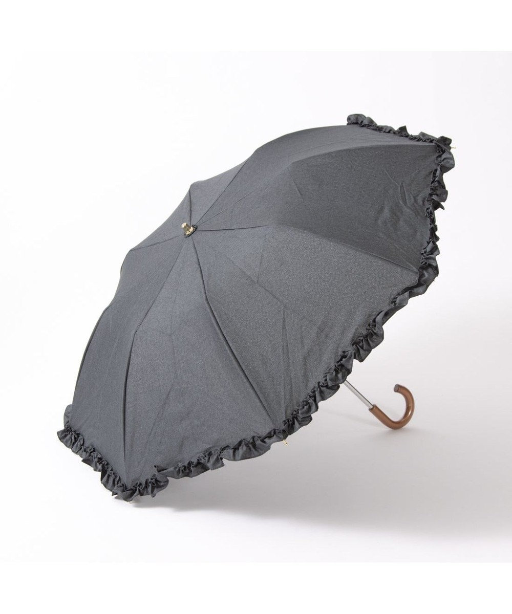 UNBILLION カシュネ cachenez / 【晴雨兼用】【日傘】 シャンプレーフリルトップレス折りたたみ傘 ブラック