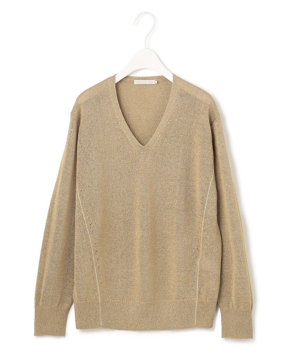 ICB 【WEB限定カラーあり・洗える】ペーパーブレンドシャインニット Vネックプルオーバー 