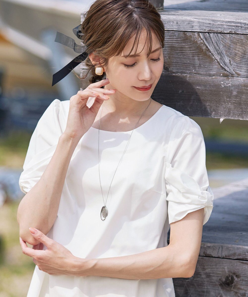 Tiaclasse 【洗える】リボン袖ブラウス 