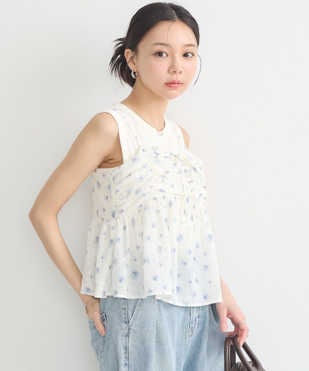 earth music&ecology 花柄ギャザーキャミビスチェ 