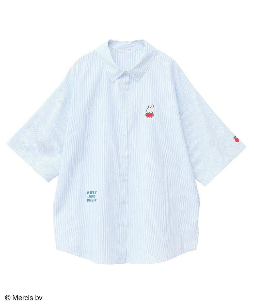 Green Parks ｍｉｆｆｙ／刺しゅうプリントストライプシャツ 