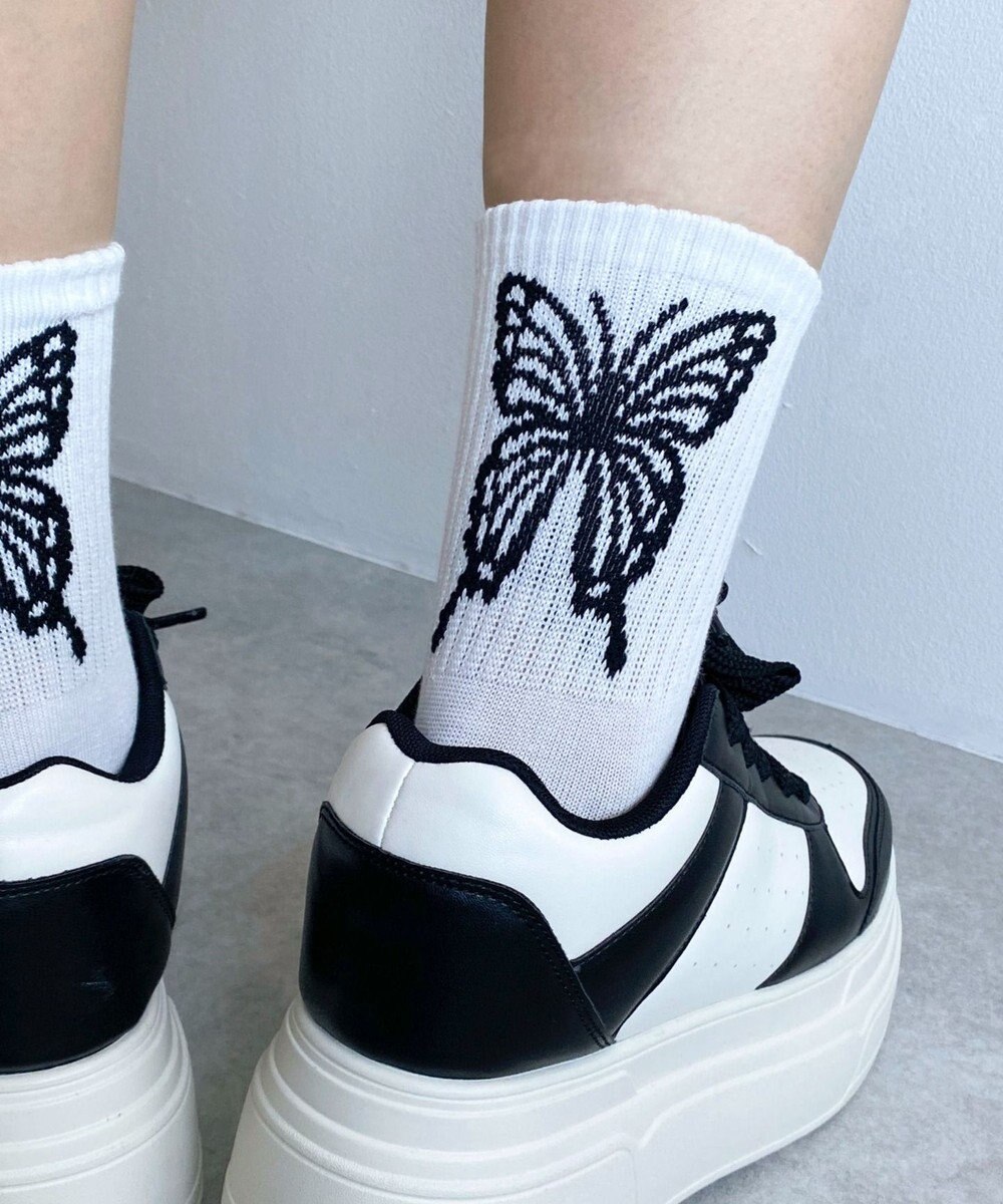 WEGO バックバタフライクルーソックス 