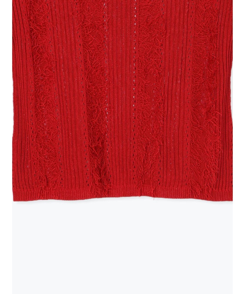 Te chichi フリンジニットハーフスリーブトップス 