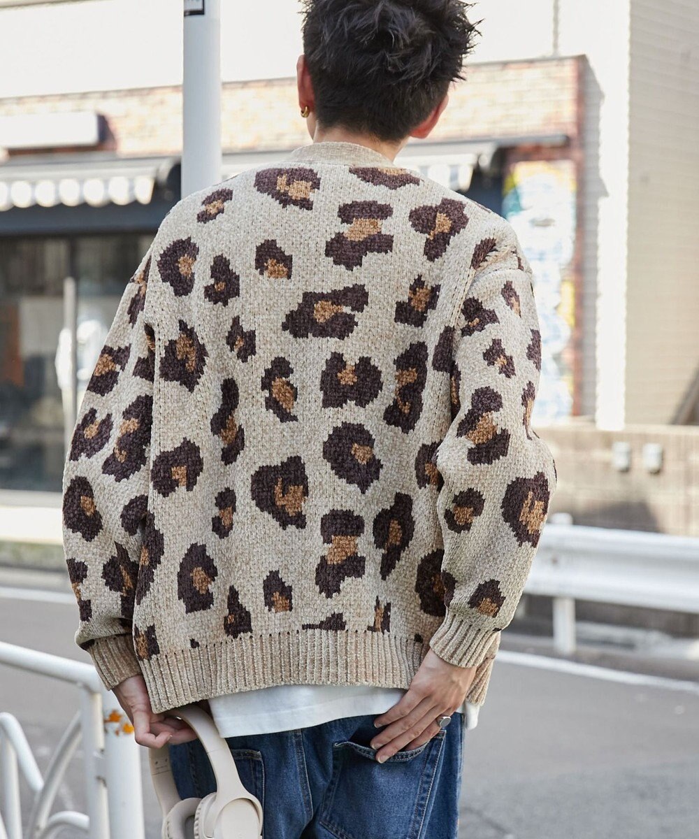 WEGO ベロアモールパターンカーディガン 