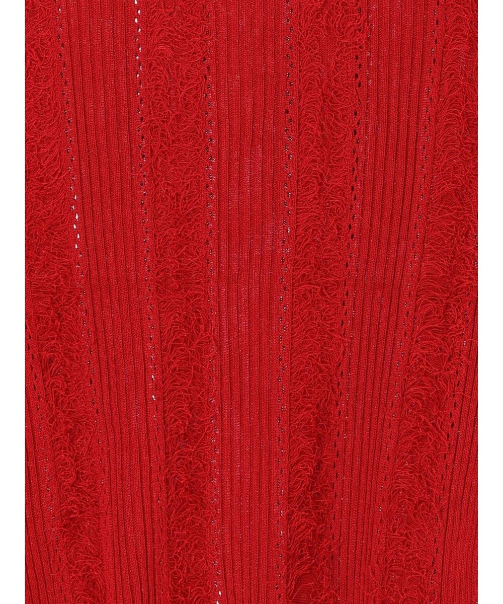 Te chichi フリンジニットハーフスリーブトップス 