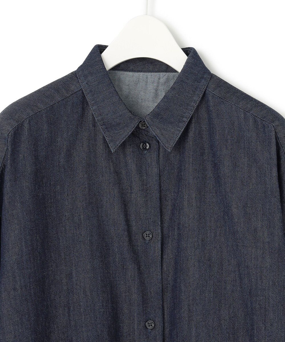 ICB 【洗える】コットンリヨセルデニム クロップドシャツ 