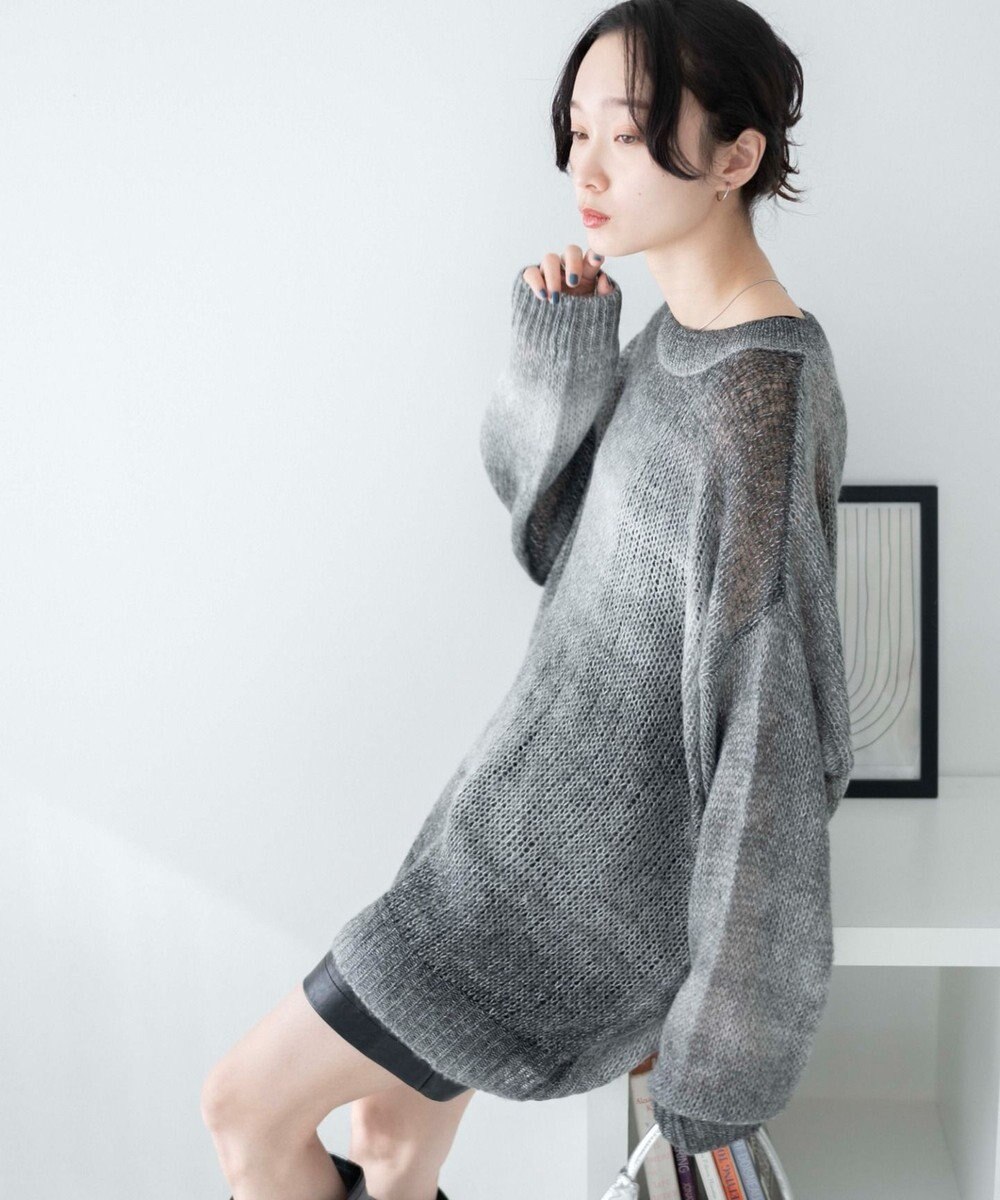 WEGO グラデーションメッシュニット 