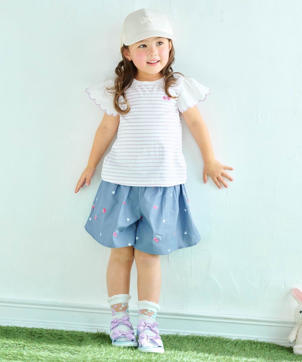 ANY KIDS 【日よけ付き】リボンキャップ 