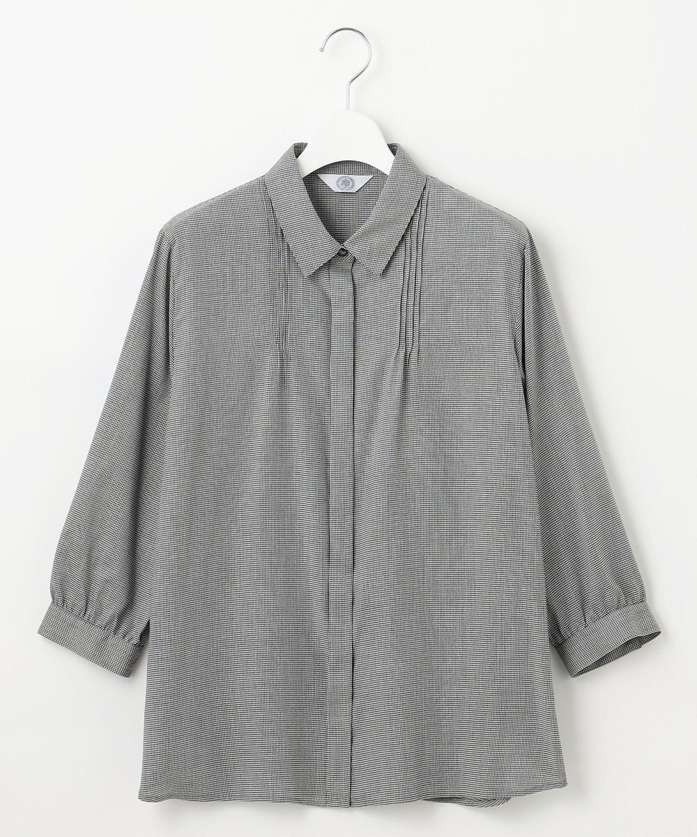 J.PRESS LADIES 【洗える】ウォッシャブルキュプラツイル ピンタック ブラウス 