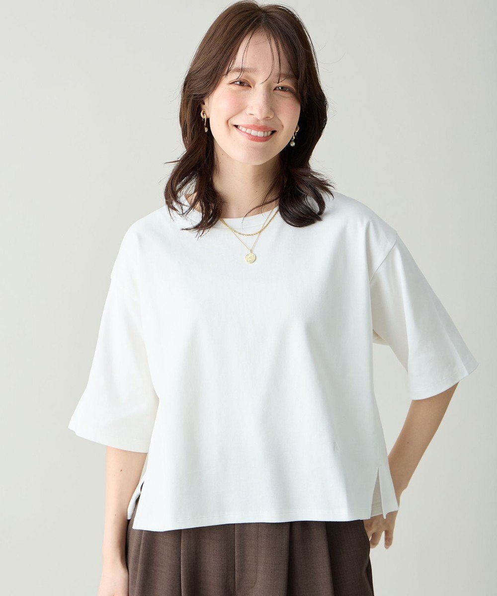 ANY 【Sサイズあり】オーガニックコットンスムース5分袖Tシャツ 