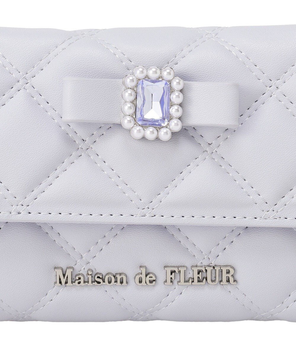 Maison de FLEUR ビジューリボンキルティングウォレット 
