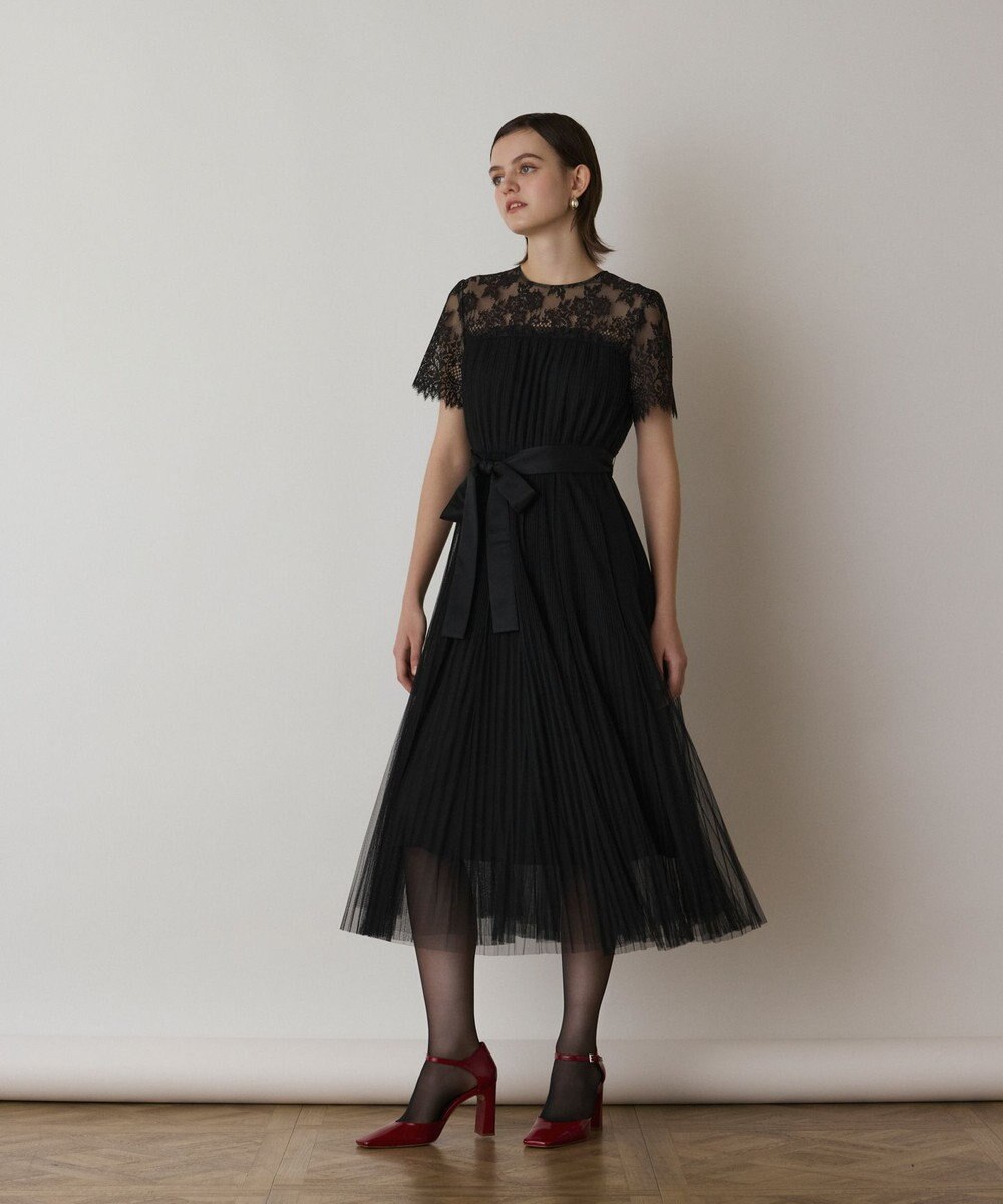 GRACE CONTINENTAL チュールプリーツドレス 