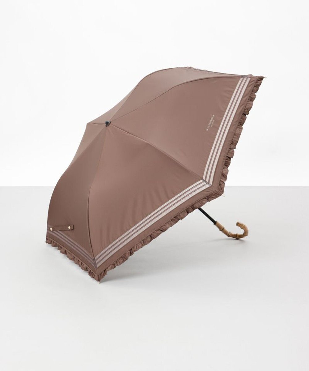 AURORA 【MACKINTOSH LONDON（マッキントッシュ ロンドン）】フリルオーガンジータック加工晴雨兼用パラソル（折りたたみ） 