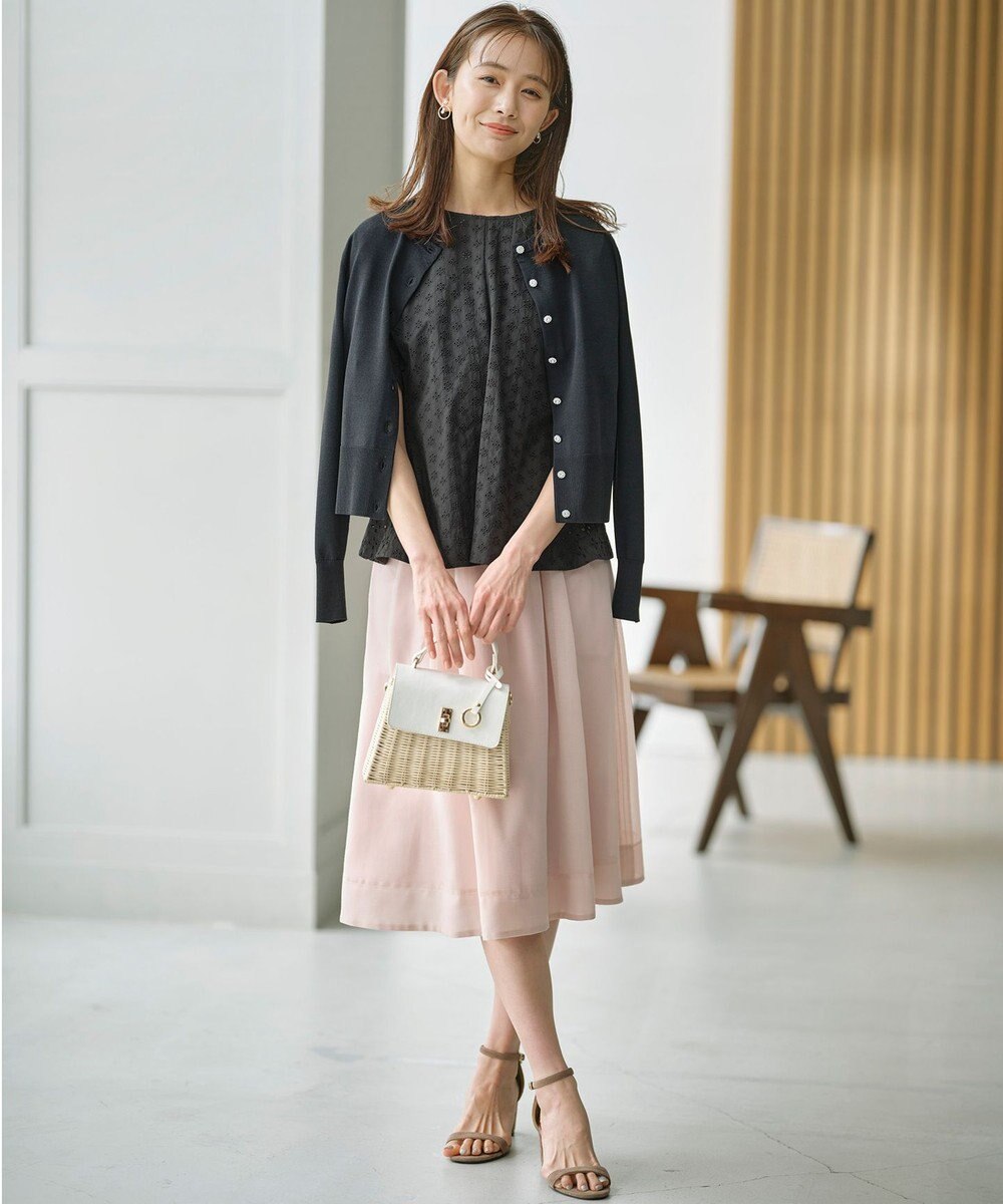 組曲 【洗える・シワになりにくい】カラーボイル シアーフレアスカート 