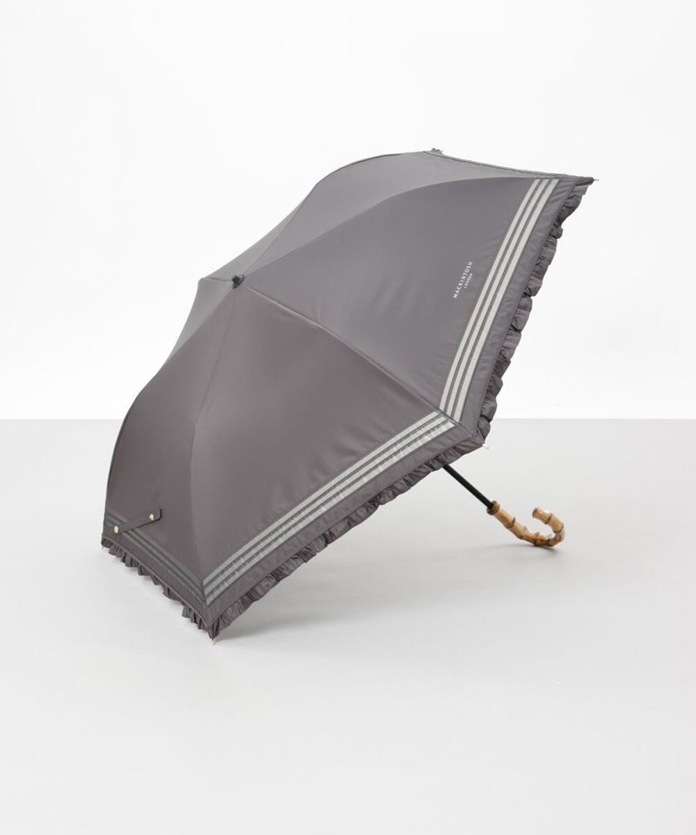 AURORA 【MACKINTOSH LONDON（マッキントッシュ ロンドン）】フリルオーガンジータック加工晴雨兼用パラソル（折りたたみ） 