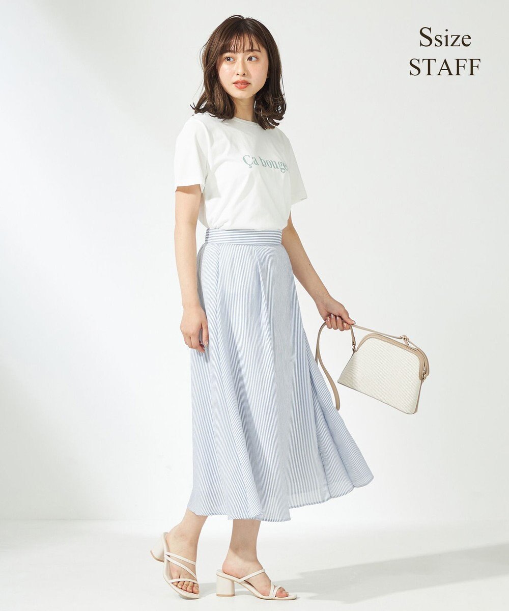 ANY SIS 【洗える】エアリーストライプ スカート 