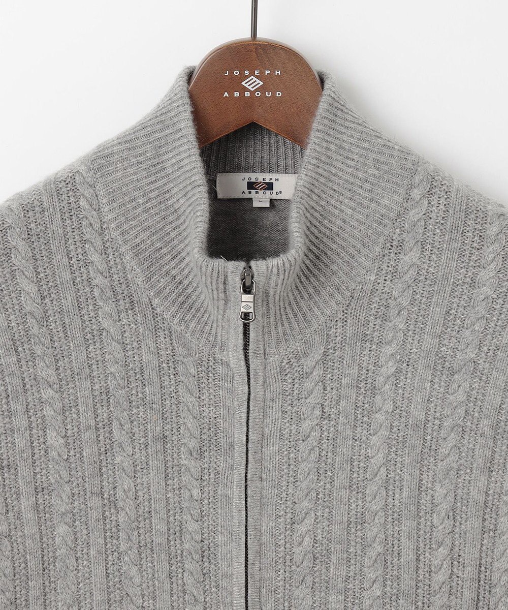 JOSEPH ABBOUD 【洗える・カシミヤブレンド】カシミヤブレンド ハイネック ジップ  カーディガン 