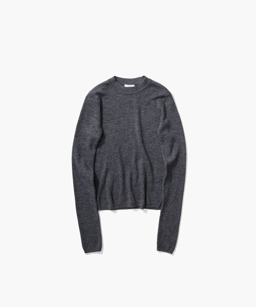 ATON RAMIE WOOL RIB | リブモックネックセーター 