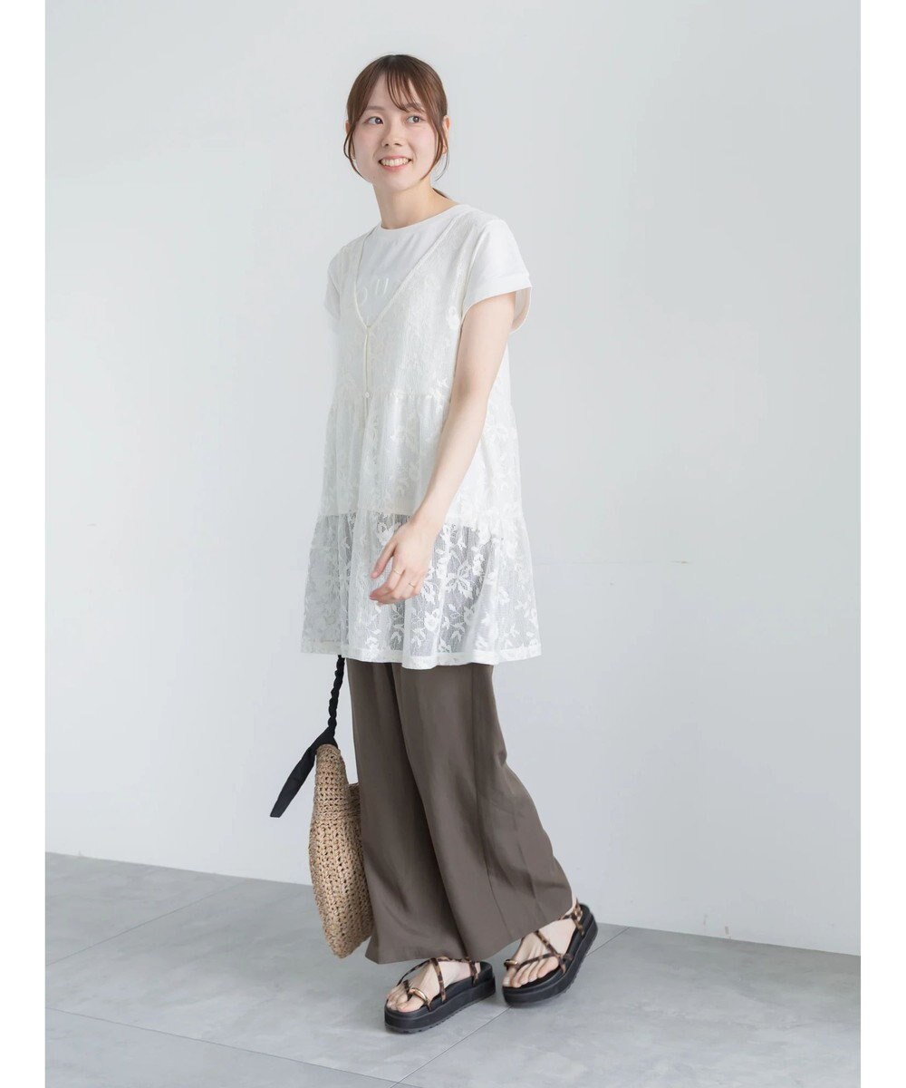 Te chichi 【接触冷感】エンボスロゴフレンチスリーブTシャツ 